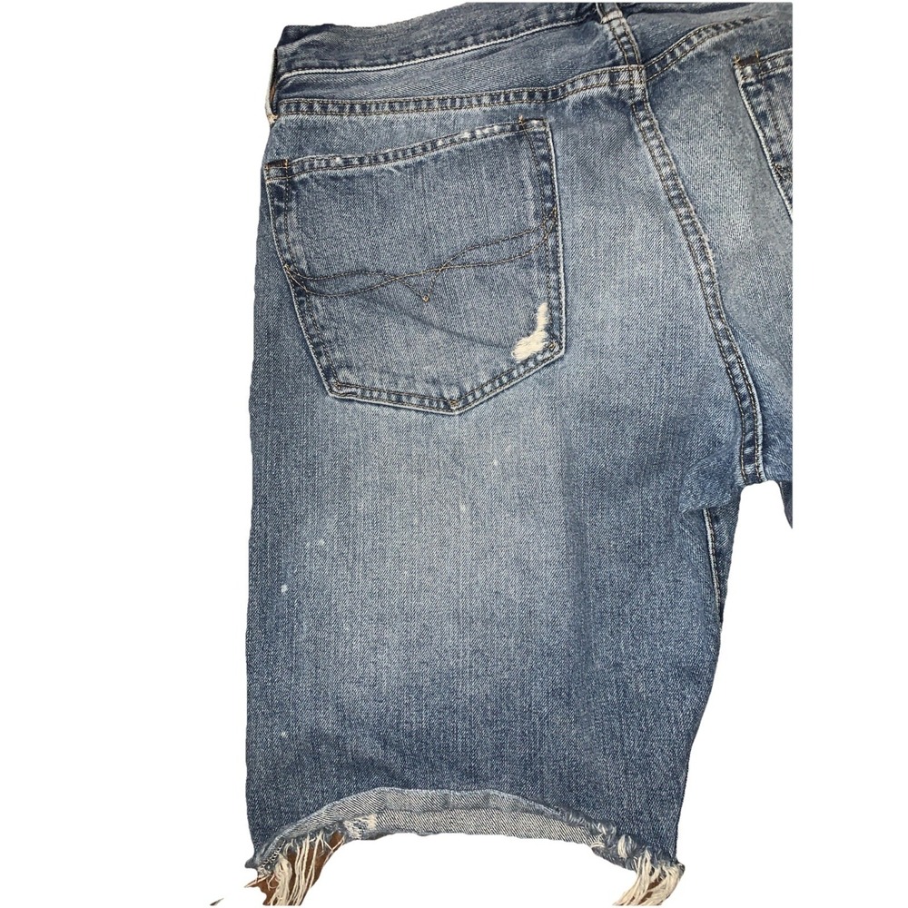 VTG Polo Ralph Lauren Mens 36 Denim Shorts‎ Raw Hem Blue Medium Wash Cut Off - Picture 9 of 14